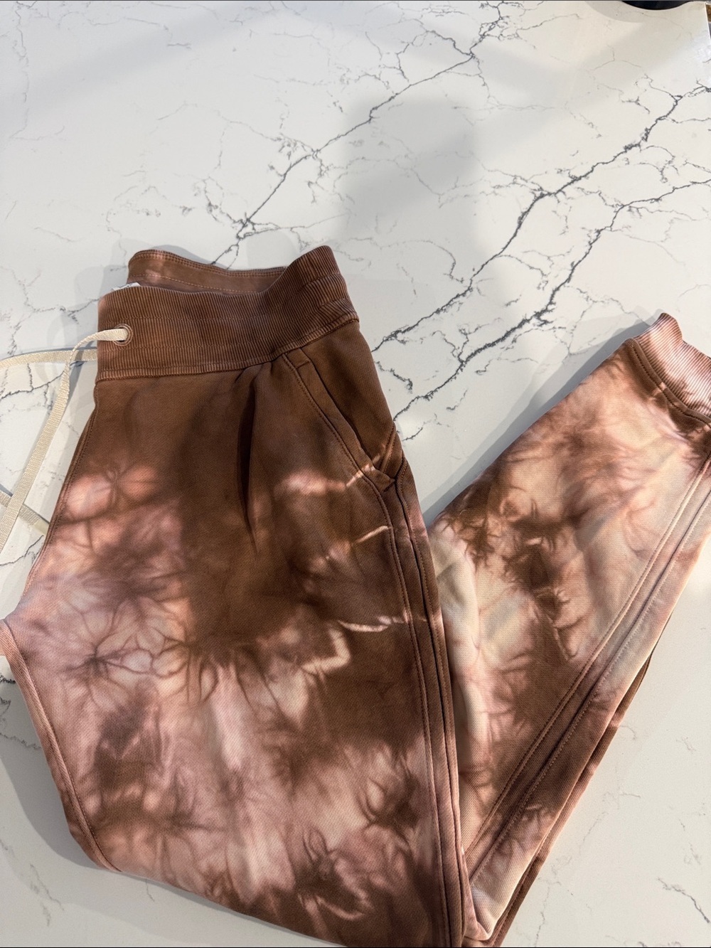 lululemon athletica Brown & Cream Tie-Dye Joggers